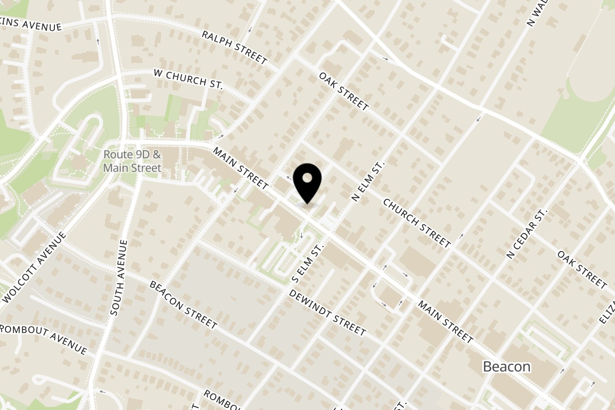 Map showing the location of Butterhead Salad Company on 208 Main St in Beacon